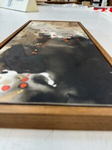 marouflage sur composite aluminium d'une contemporaine encre sur papier par Atelier Annel