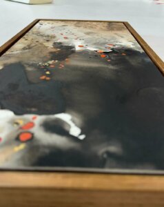 marouflage sur composite aluminium d'une contemporaine encre sur papier par Atelier Annel